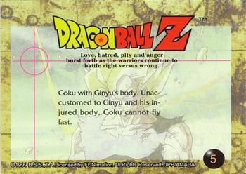 1999 ArtBox Dragon Ball Z Series 3 #5 Goku with Ginyu's body. Unaccustomed to Ginyu Back
