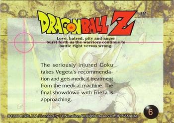 1999 ArtBox Dragon Ball Z Series 3 #6 The seriously injured Goku takes Vegeta's rec Back