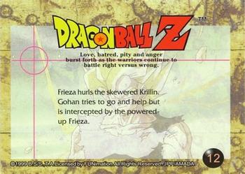 1999 ArtBox Dragon Ball Z Series 3 #12 Frieza hurls the skewered Krillin. Gohan trie Back