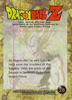 1999 ArtBox Dragon Ball Z Series 3 #28 As Vegeta dies he asks Goku to help ease the Back