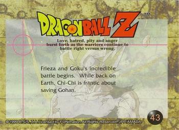 1999 ArtBox Dragon Ball Z Series 3 #43 Frieza and Goku's incredible battle begins. W Back