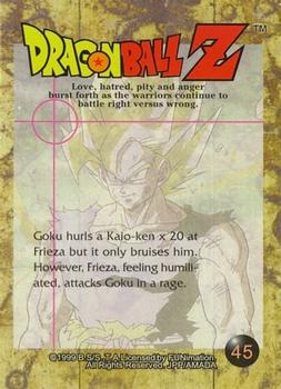 1999 ArtBox Dragon Ball Z Series 3 #45 Goku hurls a Kaio-ken x 20 at Frieza but it o Back