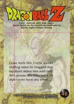 1999 ArtBox Dragon Ball Z Series 3 #46 Goku feels like Frieza wasn't bluffing when h Back