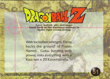 1999 ArtBox Dragon Ball Z Series 3 #51 With incredible strength, Frieza hacks the gr Back