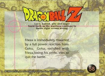 1999 ArtBox Dragon Ball Z Series 3 #58 Frieza is immediately thwarted by a full powe Back