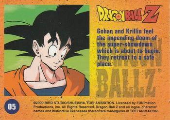 2000 ArtBox Dragon Ball Z Chromium #5 Gohan and Krillin feel the impending doom of Back