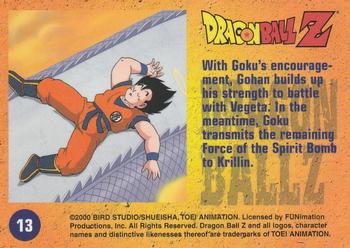 2000 ArtBox Dragon Ball Z Chromium #13 With Goku's encouragement, Gohan builds up h Back