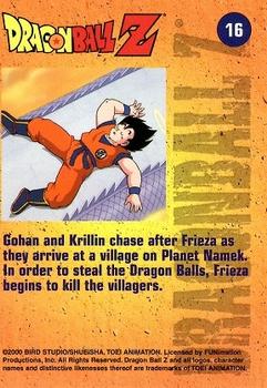 2000 ArtBox Dragon Ball Z Chromium #16 Gohan and Krillin chase after Frieza as they Back