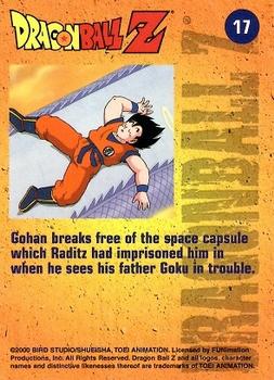 2000 ArtBox Dragon Ball Z Chromium #17 Gohan breaks free of the space capsule which Back