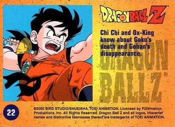 2000 ArtBox Dragon Ball Z Chromium #22 Chi Chi and Ox-King know about Goku's death Back