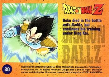 2000 ArtBox Dragon Ball Z Chromium #30 Goku died in the battle with Raditz, but con Back