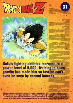 2000 ArtBox Dragon Ball Z Chromium #31 Goku's fighting abilities increase to a powe Back