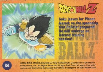 2000 ArtBox Dragon Ball Z Chromium #34 Goku leaves for Planet Namek on the spaceshi Back