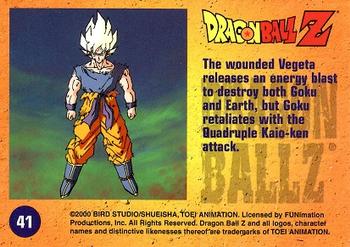2000 ArtBox Dragon Ball Z Chromium #41 The wounded Vegeta releases and energy blast Back