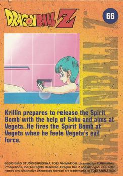 2000 ArtBox Dragon Ball Z Chromium #66 Krillin prepares to release the Spirit Bomb Back