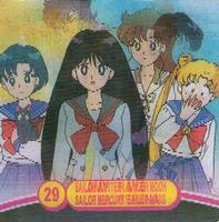 2000 ArtBox Sailor Moon Action Flipz #29 Amy Lita Raye Serena / Sailor Jupiter Sailor Mercury Sailor Moon Sailor Mars Front