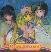 2000 ArtBox Sailor Moon Action Flipz #30 Amy Serena Raye / Sailor Moon Sailor Mars Sailor Mercury Front