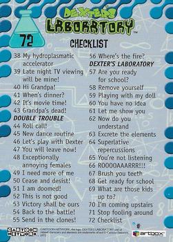 2001 ArtBox Dexter's Laboratory #72 Checklist Back