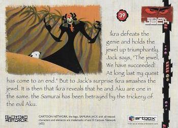 2002 ArtBox Samurai Jack #39 Ikra defeats the genie and holds the jewel up Back