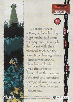 2002 ArtBox Samurai Jack #40 A serene forest setting is disturbed by a hug Back