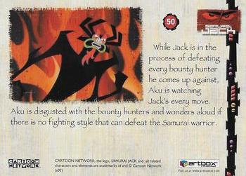 2002 ArtBox Samurai Jack #50 While Jack is in the process of defeating eve Back