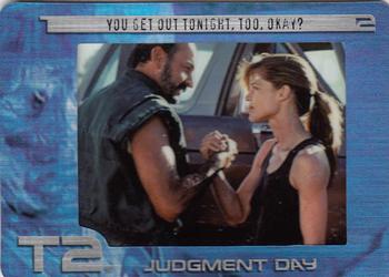 2003 ArtBox Terminator 2 FilmCardz #36 You Get Out Tonight, Too, Okay? Front