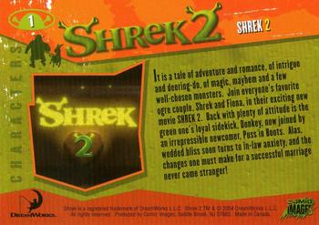 2004 Comic Images Shrek Movie 2 #1 Title Card Back