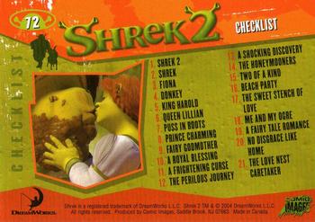 2004 Comic Images Shrek Movie 2 #72 Checklist Back