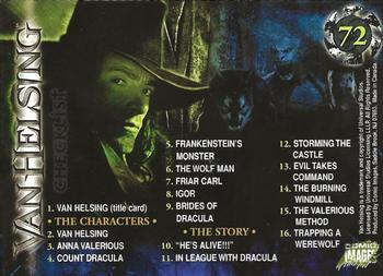 2004 Comic Images Van Helsing #72 Checklist Back