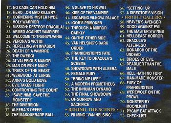 2004 Comic Images Van Helsing #72 Checklist Front