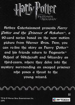 2004 ArtBox Harry Potter and the Prisoner of Azkaban #1 [Title Card] Back