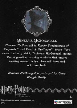 2004 ArtBox Harry Potter and the Prisoner of Azkaban #12 Minerva McGonagall Back