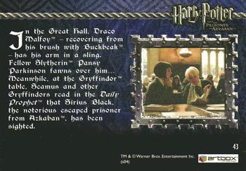 2004 ArtBox Harry Potter and the Prisoner of Azkaban #43 Sirius Black Sighted! Back