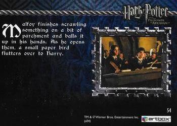 2004 ArtBox Harry Potter and the Prisoner of Azkaban #54 Draco's New Taunt Back