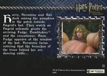 2004 ArtBox Harry Potter and the Prisoner of Azkaban #72 Hiding Amongst the Pumpkins Back