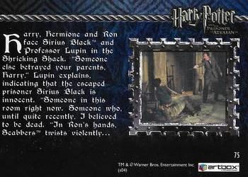 2004 ArtBox Harry Potter and the Prisoner of Azkaban #75 The Truth Revealed Back