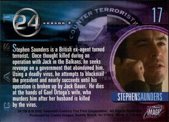 2005 Comic Images 24 Season 3 #17 Stephen Saunders Back