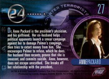 2005 Comic Images 24 Season 3 #27 Anne Packard Back