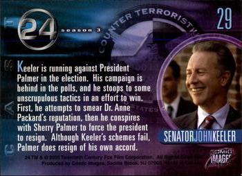2005 Comic Images 24 Season 3 #29 Senator John Keeler Back