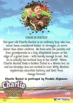 2005 ArtBox Charlie and the Chocolate Factory #3 Charlie Bucket Back