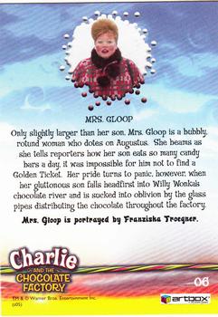 2005 ArtBox Charlie and the Chocolate Factory #6 Mrs. Gloop Back