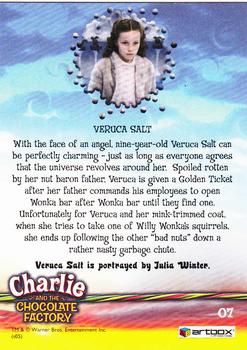2005 ArtBox Charlie and the Chocolate Factory #7 Veruca Salt Back