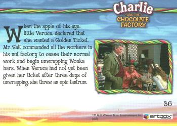 2005 ArtBox Charlie and the Chocolate Factory #36 Where's My Golden Ticket?! Back