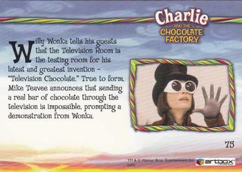 2005 ArtBox Charlie and the Chocolate Factory #75 The Latest And Greatest Invention Back