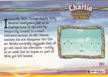 2005 ArtBox Charlie and the Chocolate Factory #80 All You Think About Is Chocolate! Back