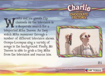 2005 ArtBox Charlie and the Chocolate Factory #81 Try Every Channel! Back