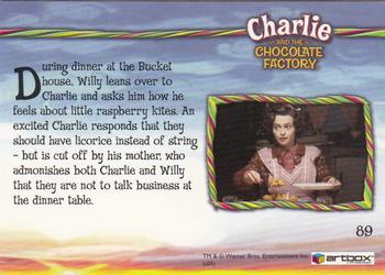 2005 ArtBox Charlie and the Chocolate Factory #89 Raspberry Kites? Back