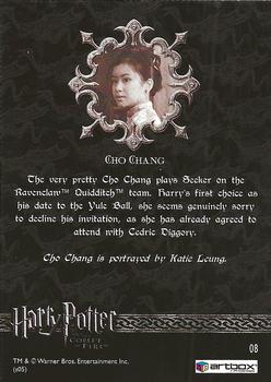 2005 ArtBox Harry Potter and the Goblet of Fire #8 Cho Chang Back
