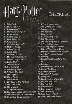 2005 ArtBox Harry Potter and the Goblet of Fire #90 Checklist Front