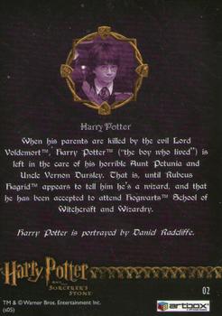 2005 ArtBox Harry Potter & the Sorcerer's Stone #2 Harry Potter Back